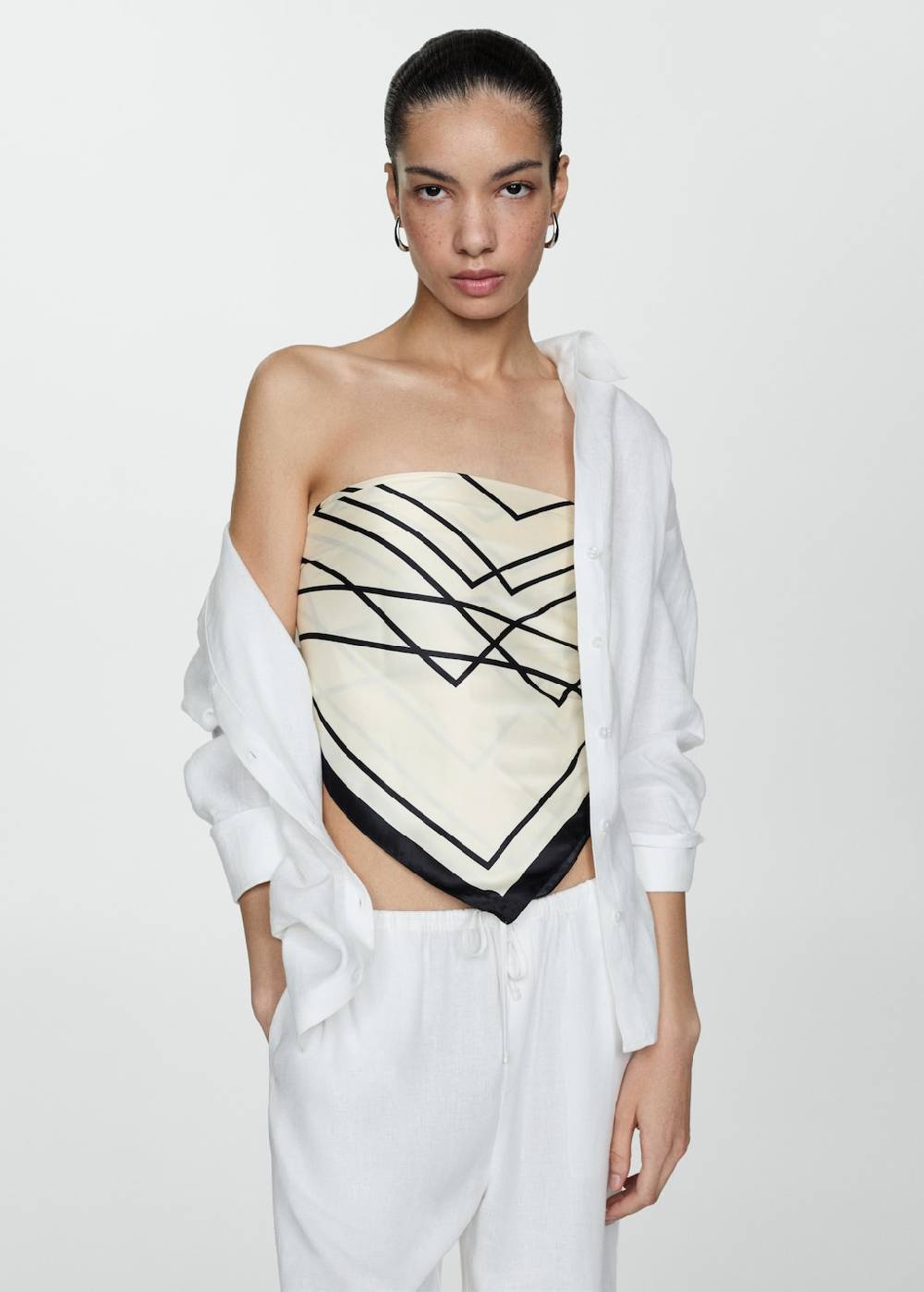 Mango Gerade Leinenhose