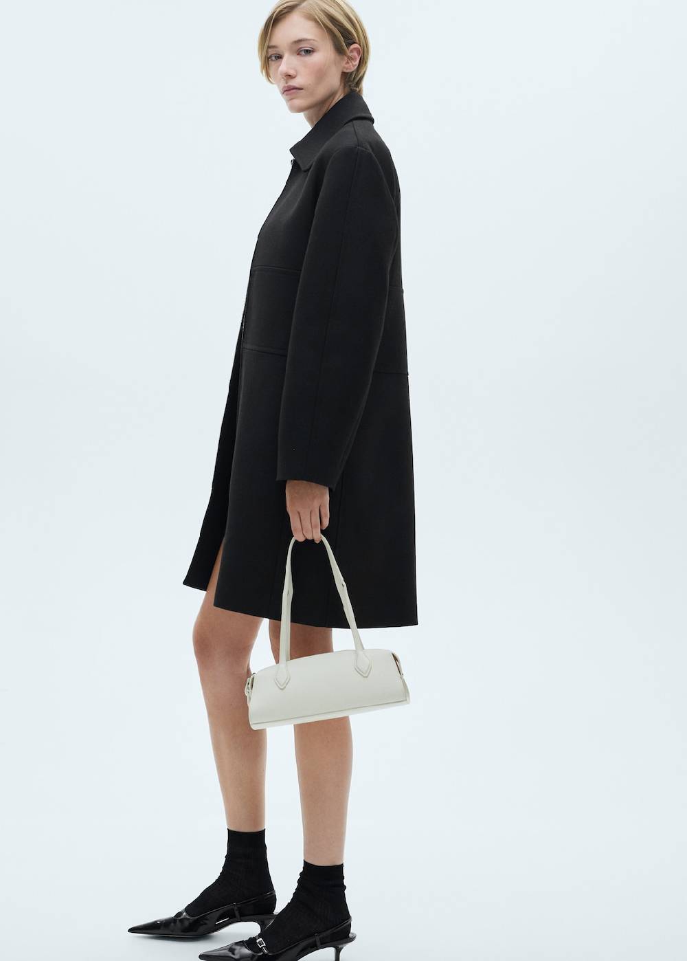 Mango Gerade Mantel Mit Reißverschluss