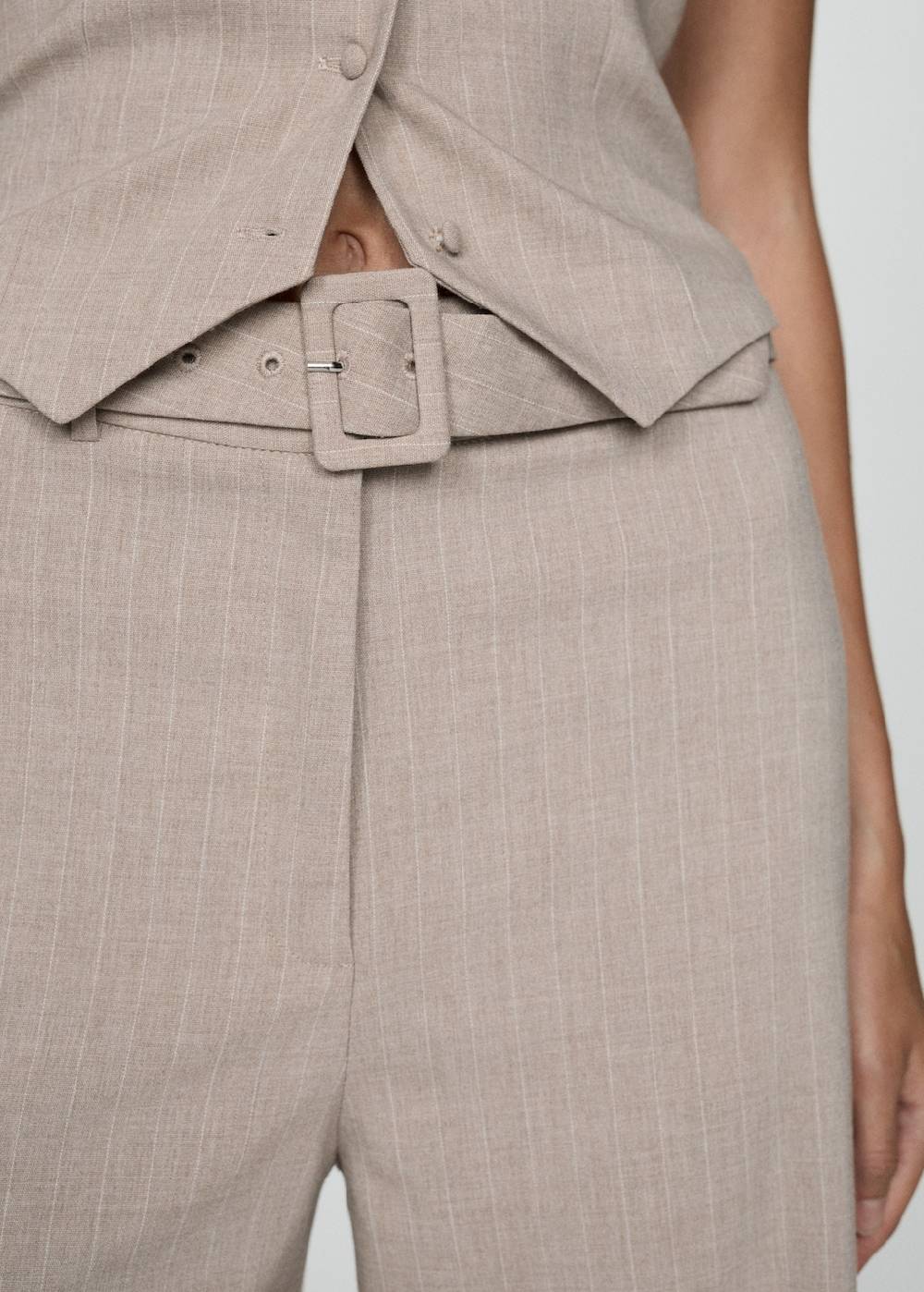 Mango Gerade Nadelstreifenhose