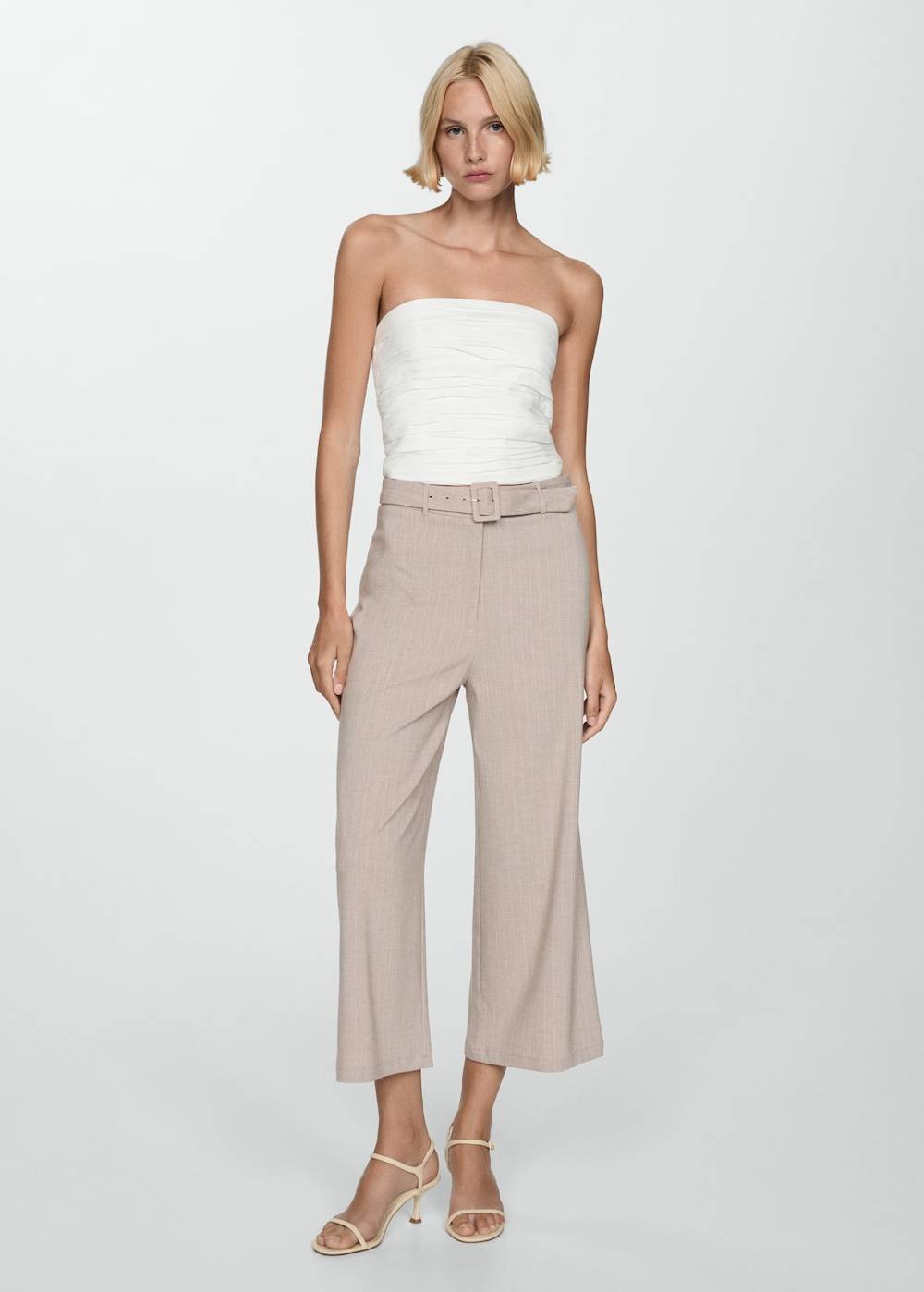 Mango Gerade Nadelstreifenhose