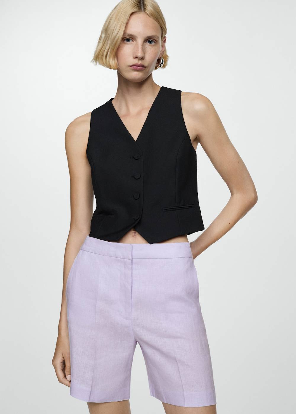 Mango Gerade Shorts Aus 100 % Leinen