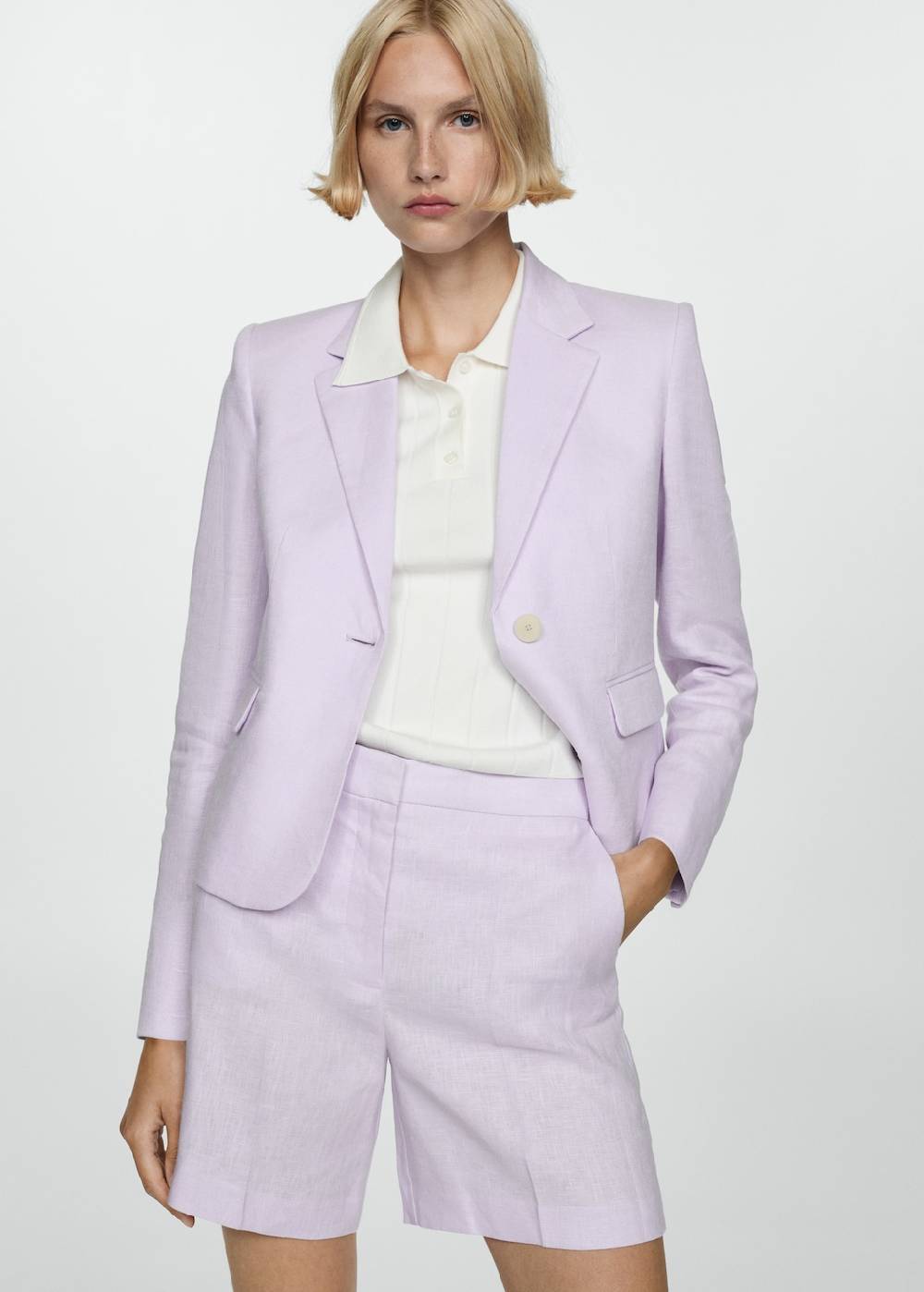 Mango Gerade Shorts aus 100 % Leinen