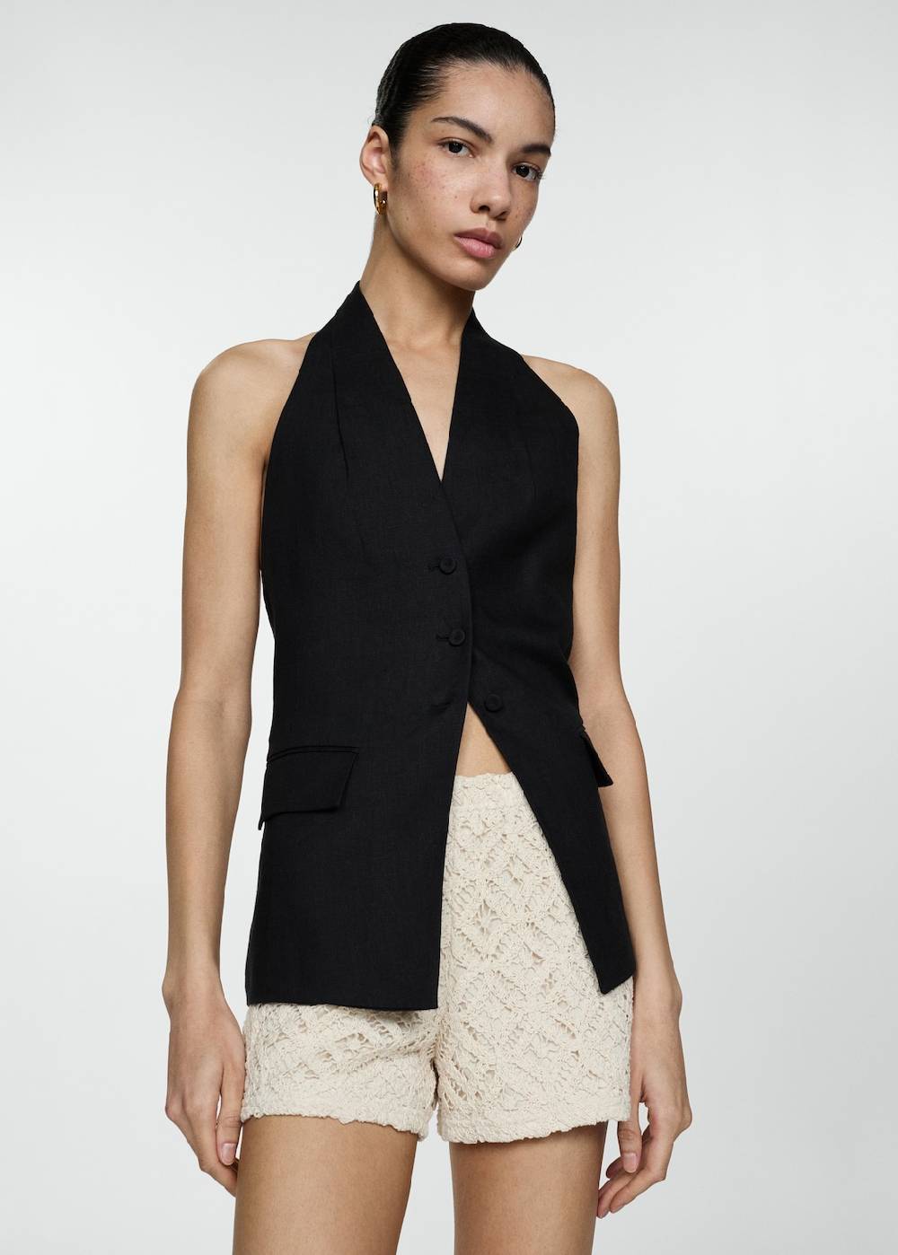 Mango Gerade Shorts Im Häkel-Style