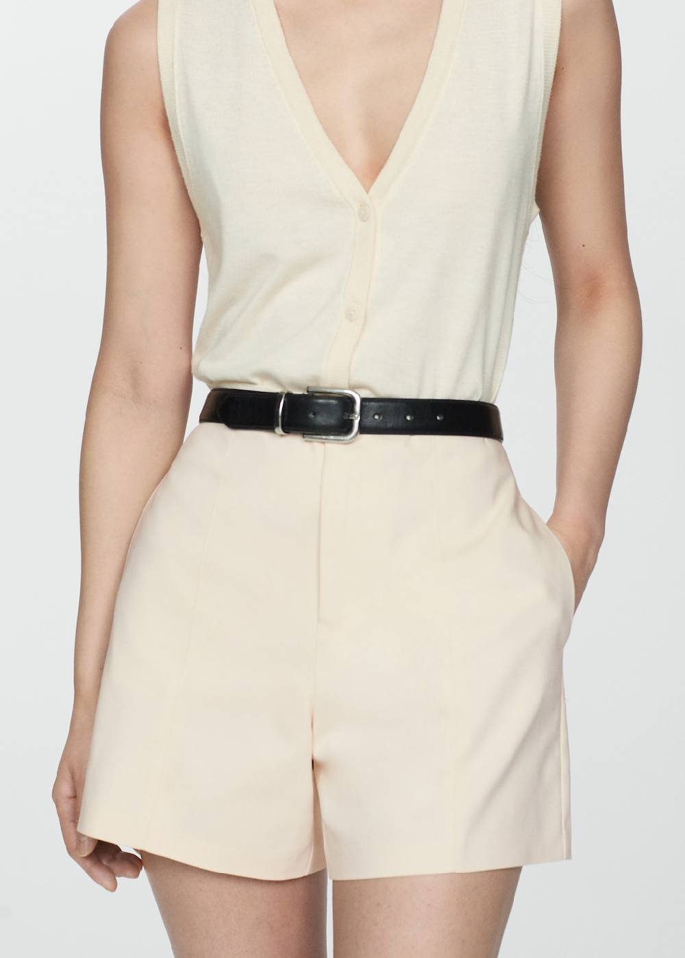 Mango Gerade Shorts Mit Hoher Taille