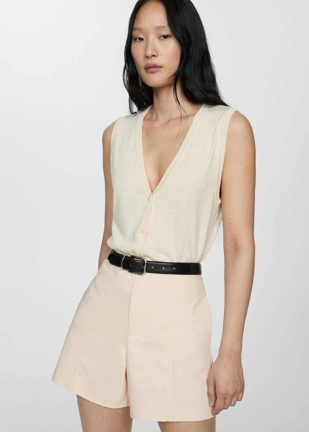 Mango Gerade Shorts mit hoher Taille