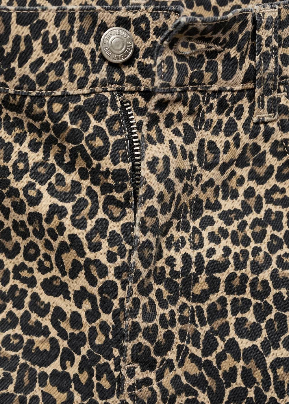 Mango Gerade Shorts Mit Leopardenmuster