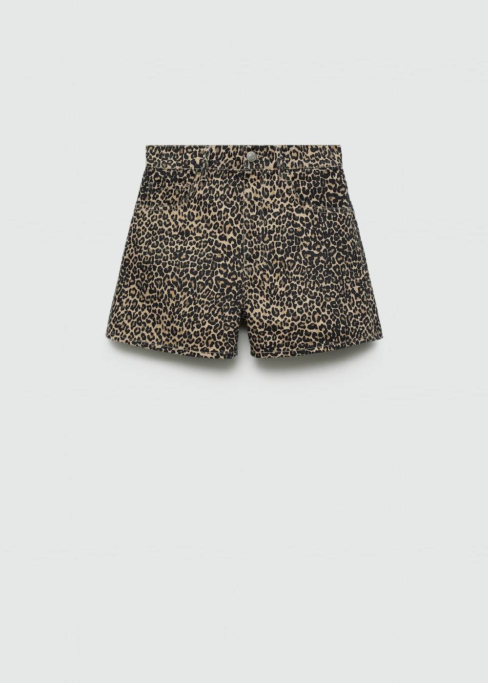 Mango Gerade Shorts mit Leopardenmuster
