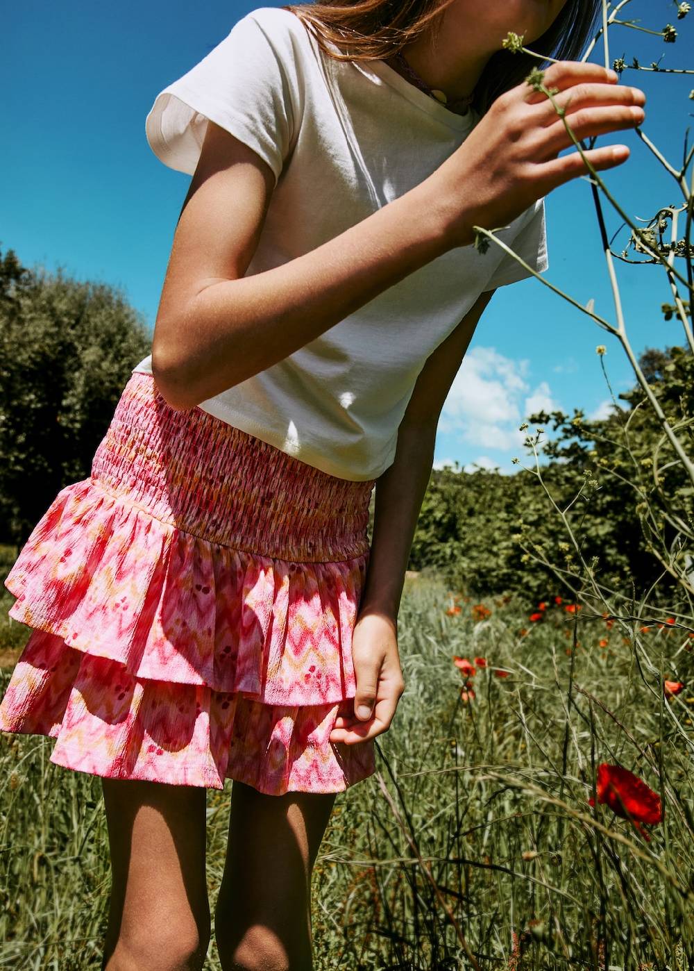 Mango Geraffter Volantrock