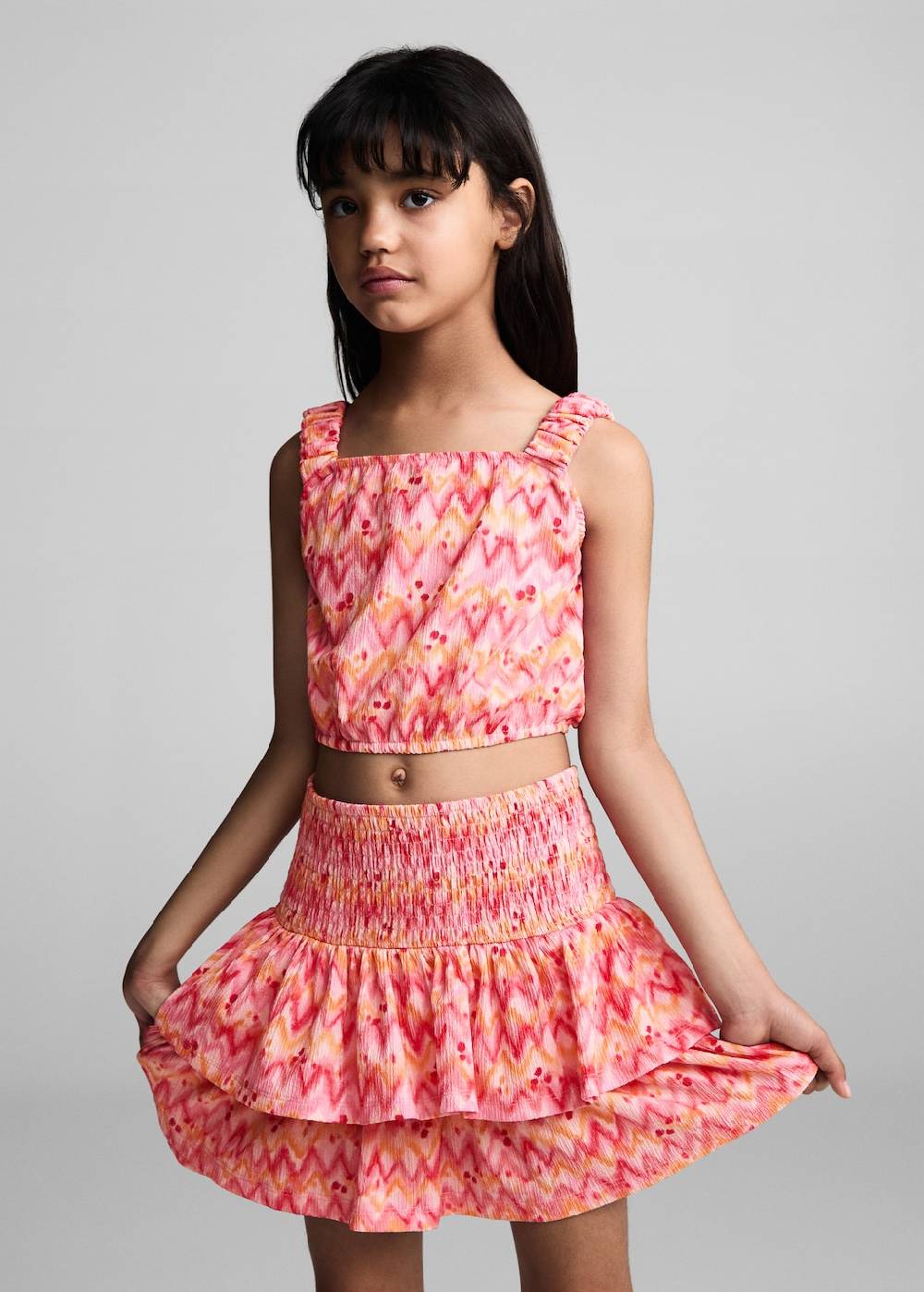 Mango Geraffter Volantrock