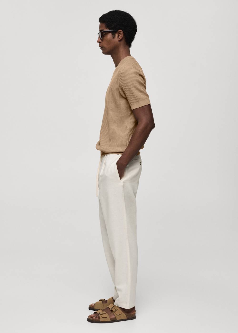 Mango Geripptes Strick-T-Shirt