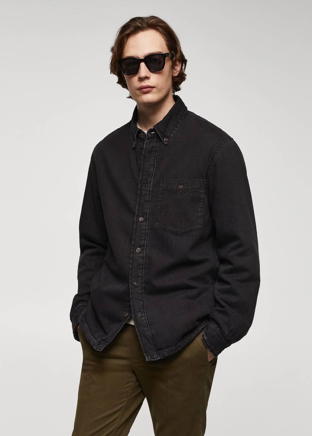 Mango Gestepptes Jeans-Overshirt