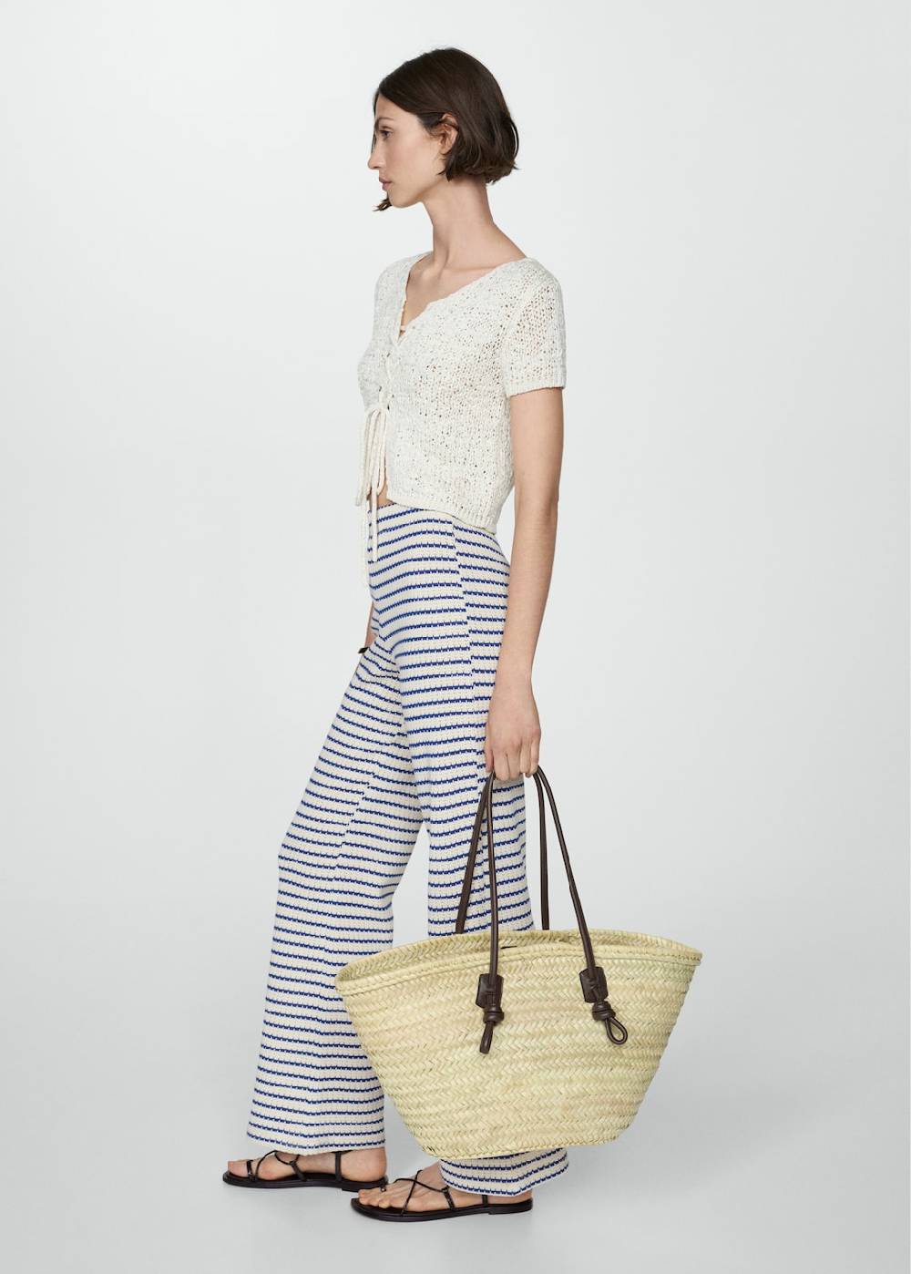 Mango Gestreifte Hose Im Häkel-Style