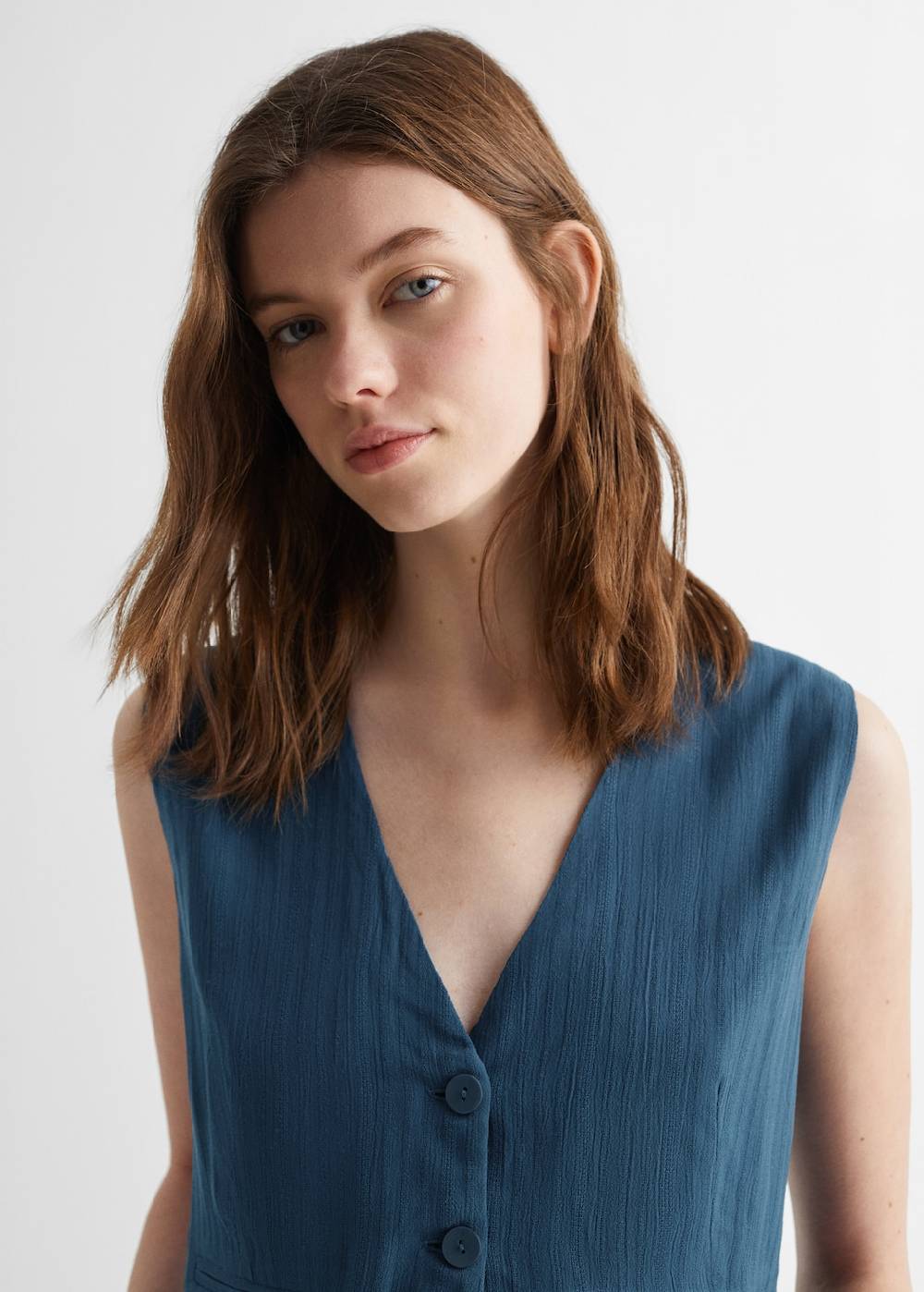 Mango Gestreifte Weste In Cropped-Länge