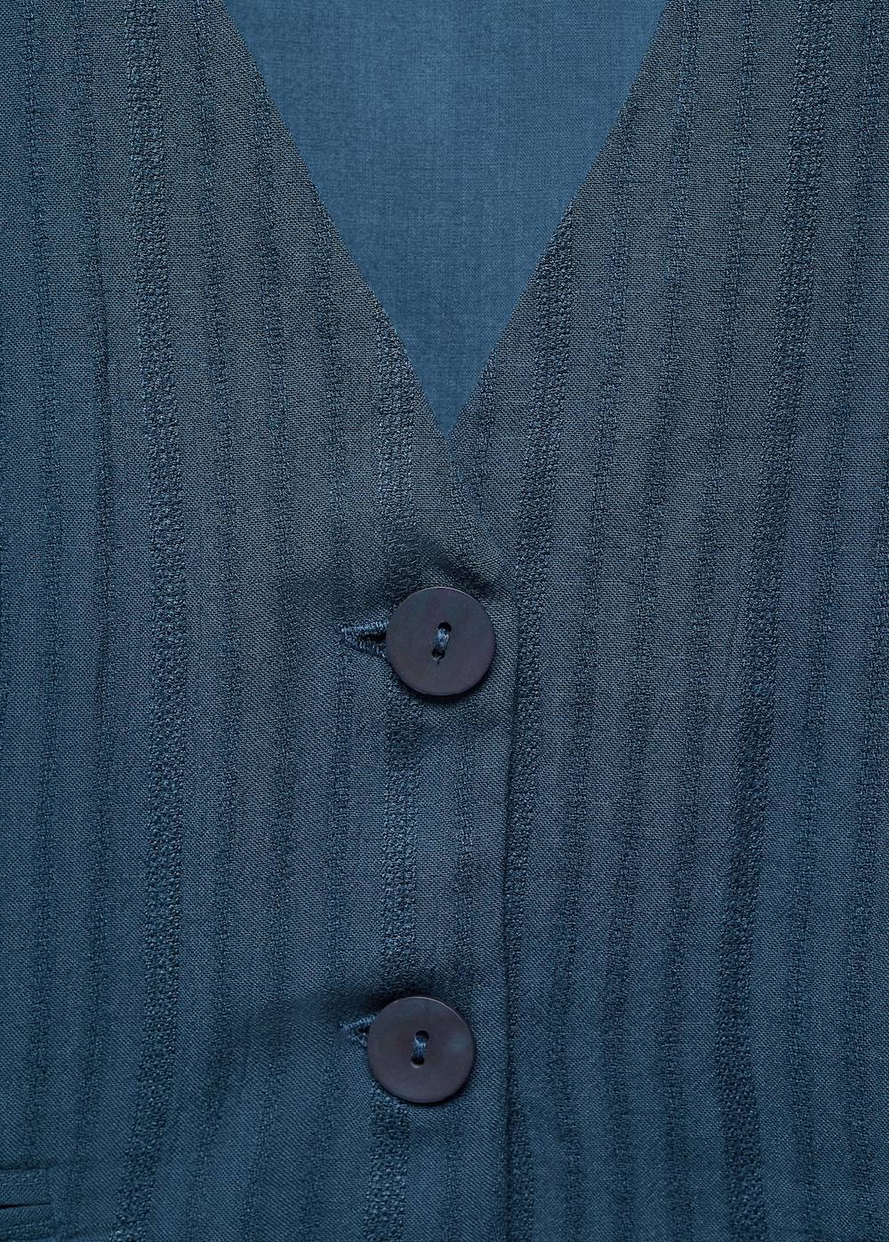 Mango Gestreifte Weste In Cropped-Länge