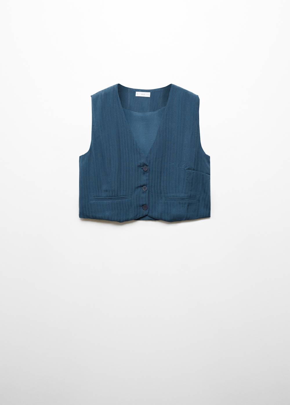 Mango Gestreifte Weste In Cropped-Länge