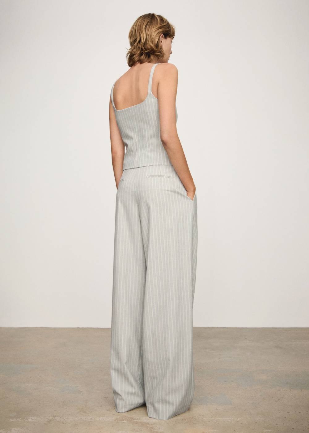 Mango Gestreifte Wideleg-Hose