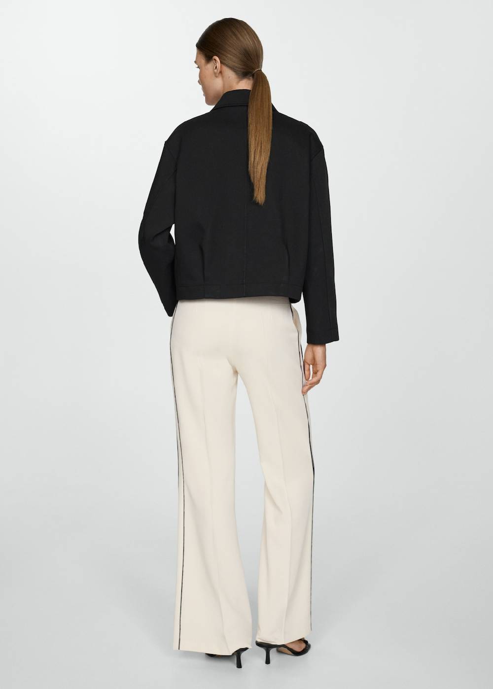 Mango Gestreifte Wideleg-Hose