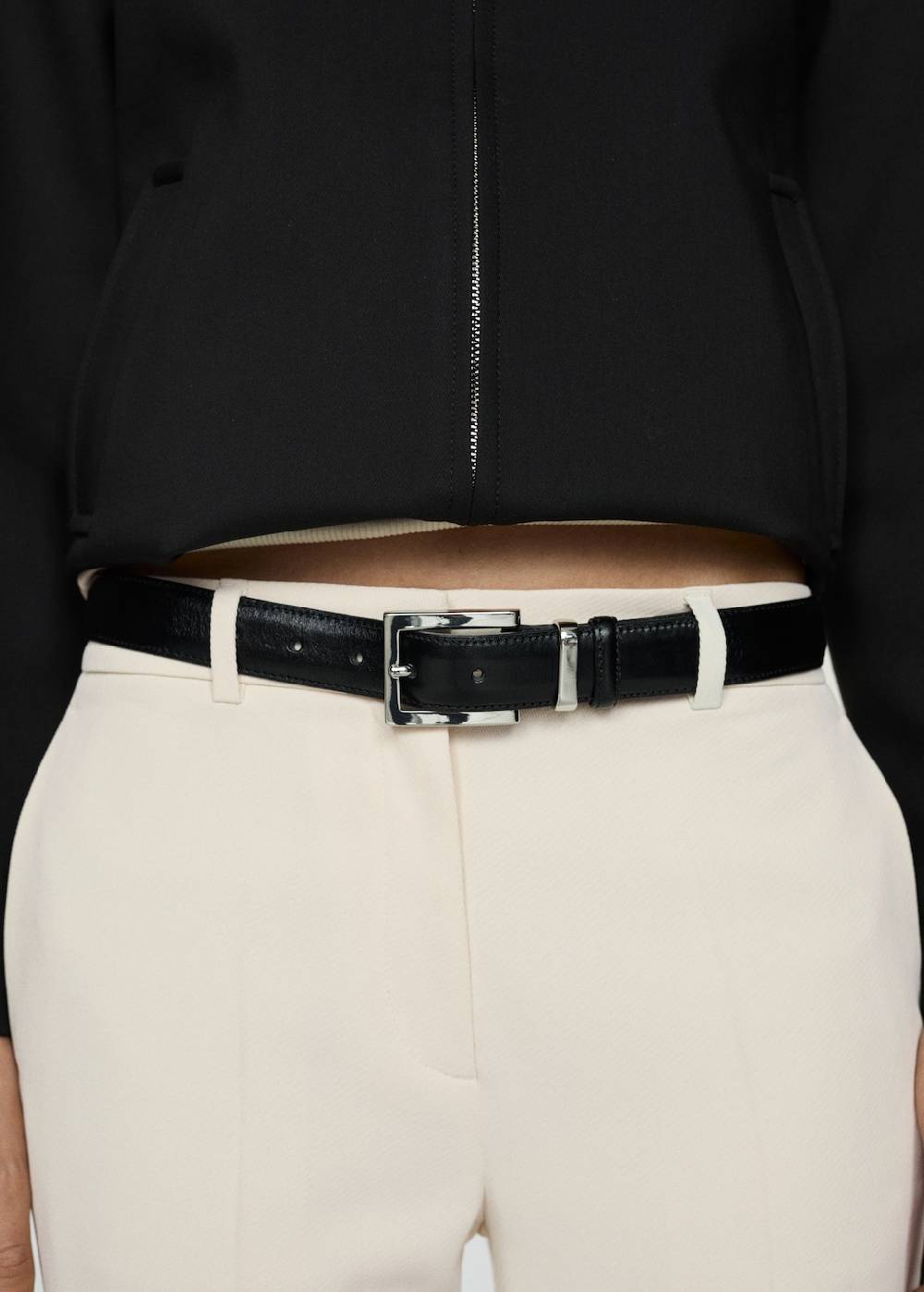 Mango Gestreifte Wideleg-Hose