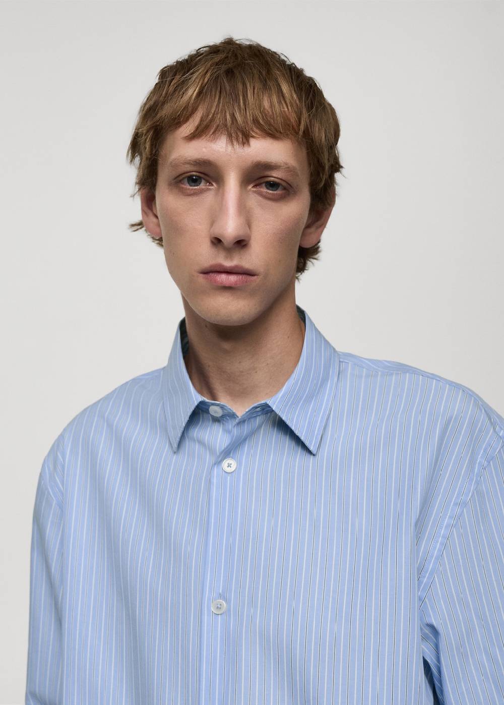 Mango Gestreiftes Hemd Aus 100 % Baumwolle