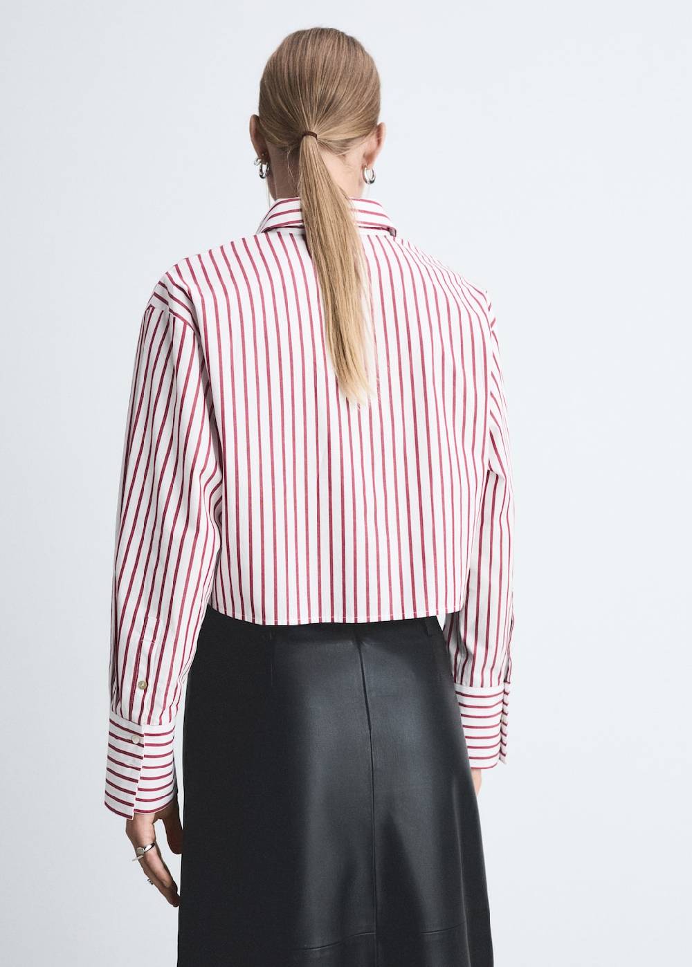 Mango Gestreiftes Hemd In Cropped-Länge