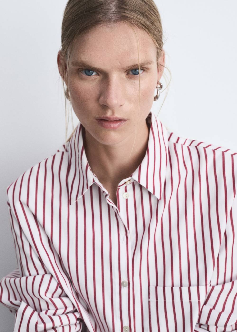 Mango Gestreiftes Hemd In Cropped-Länge