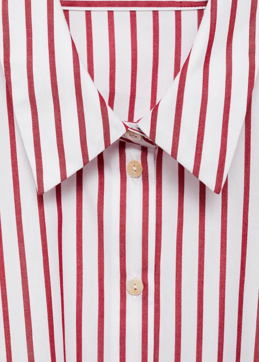 Mango Gestreiftes Hemd In Cropped-Länge