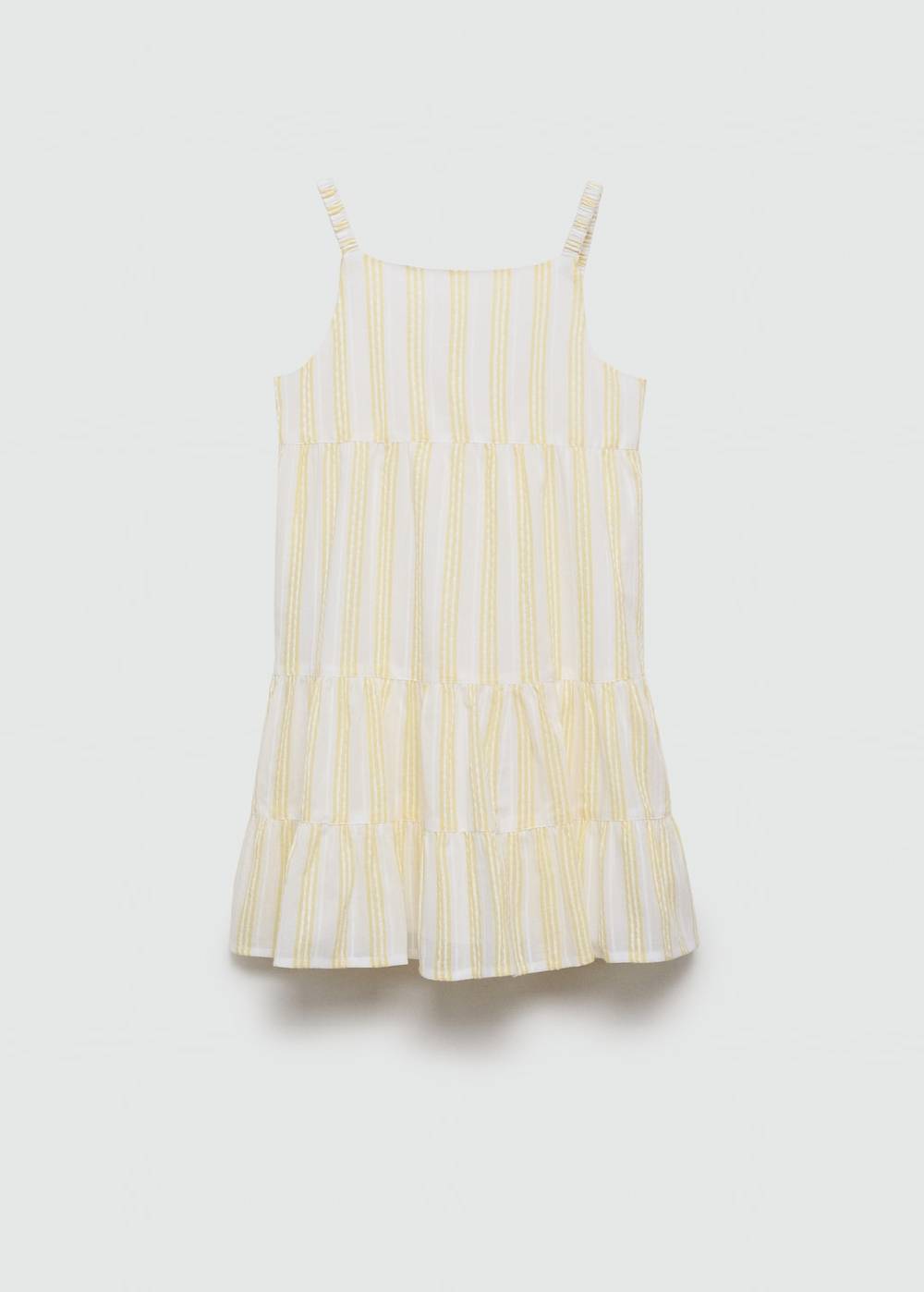 Mango Gestreiftes Rüschenkleid