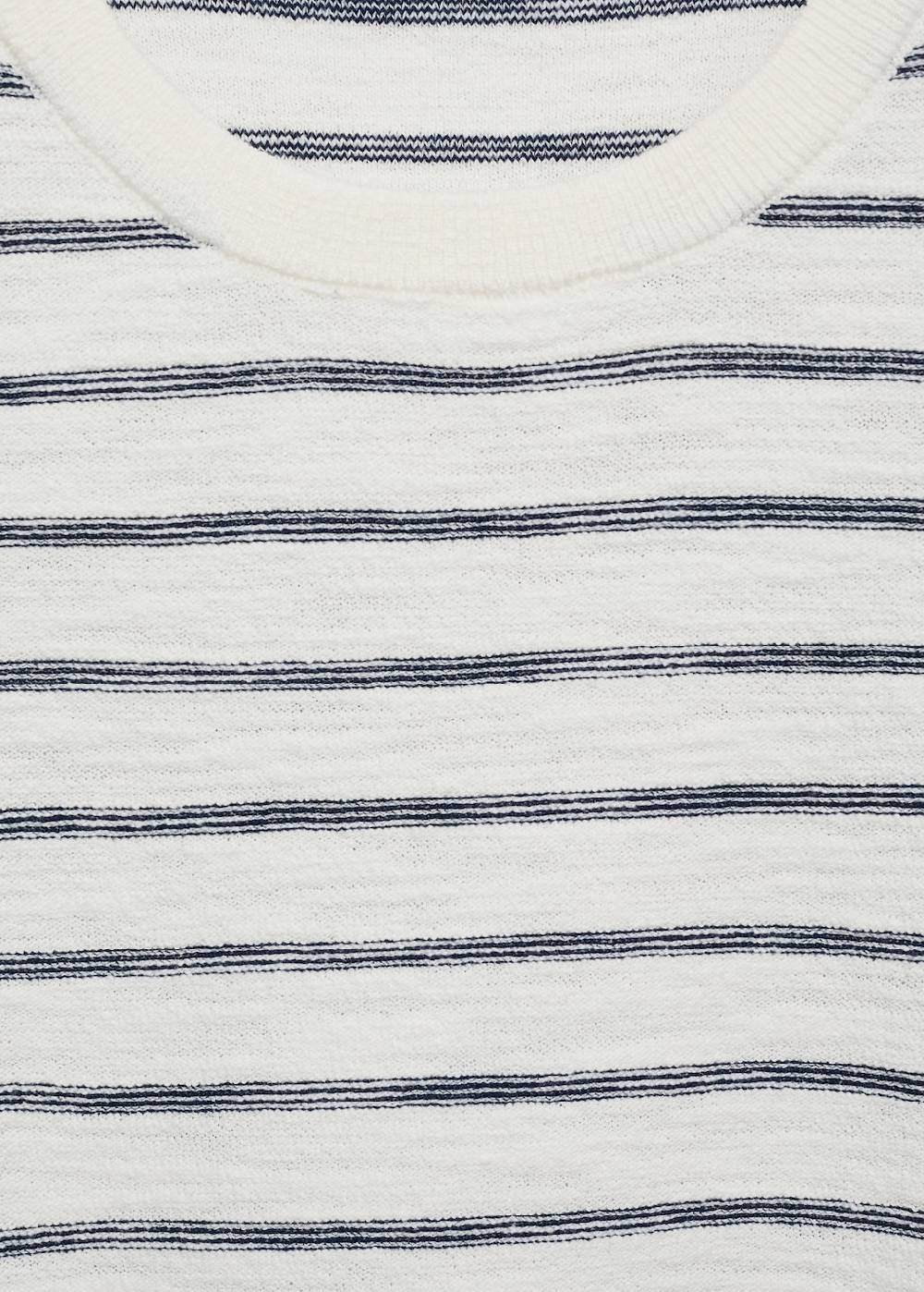 Mango Gestreiftes T-Shirt Aus Baumwollstrick