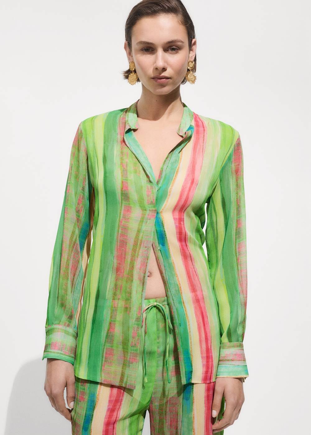 Mango Halbdurchsichtige Printhose