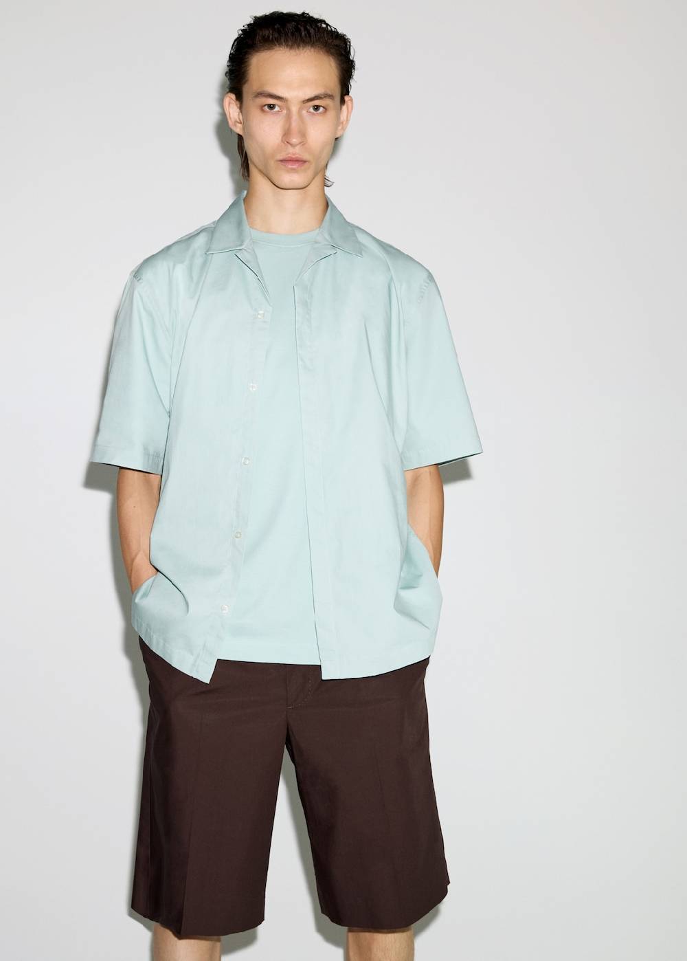 Mango Hemd Aus 100 % Baumwolle Mit Bowling-Kragen