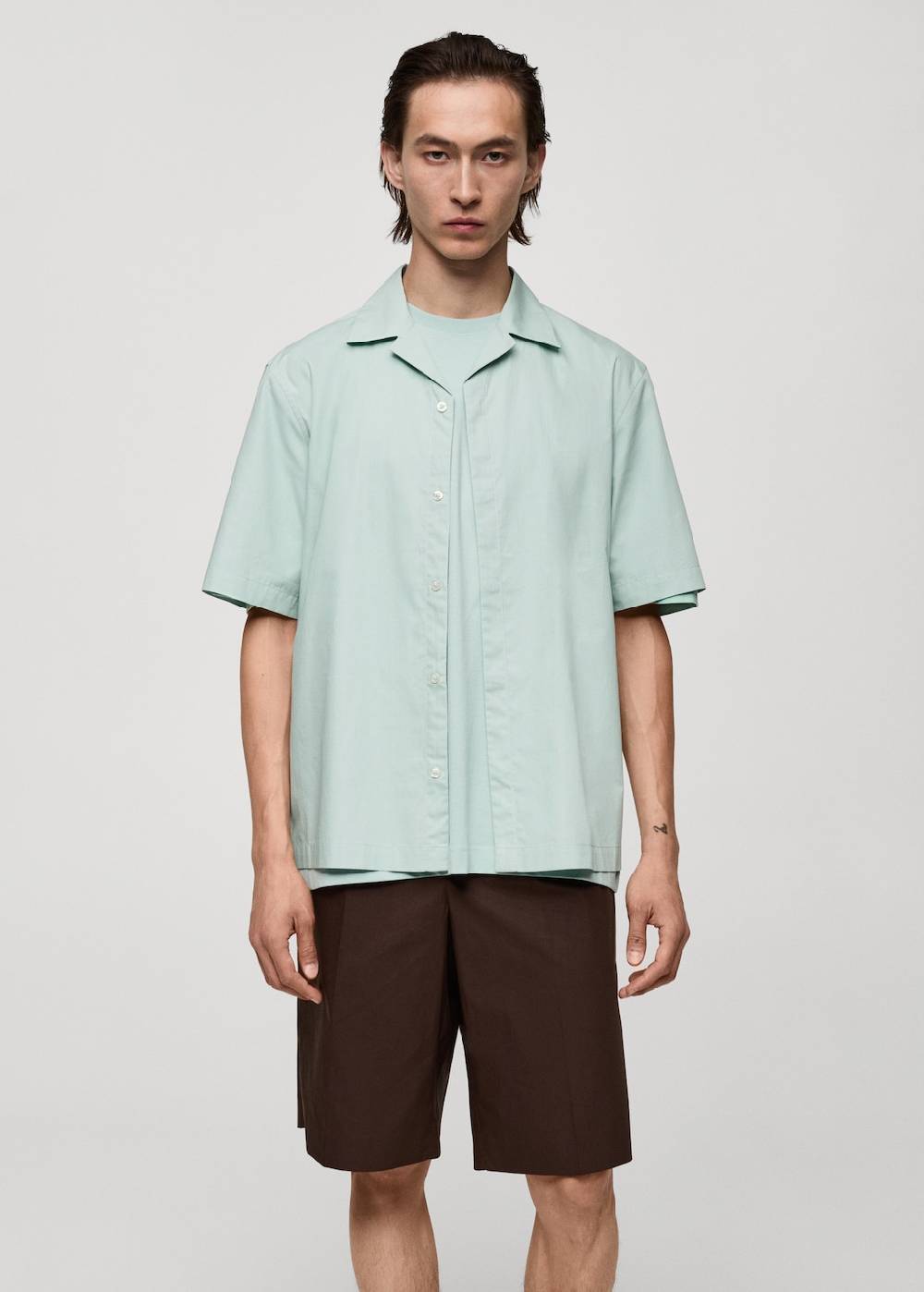 Mango Hemd aus 100 % Baumwolle mit Bowling-Kragen