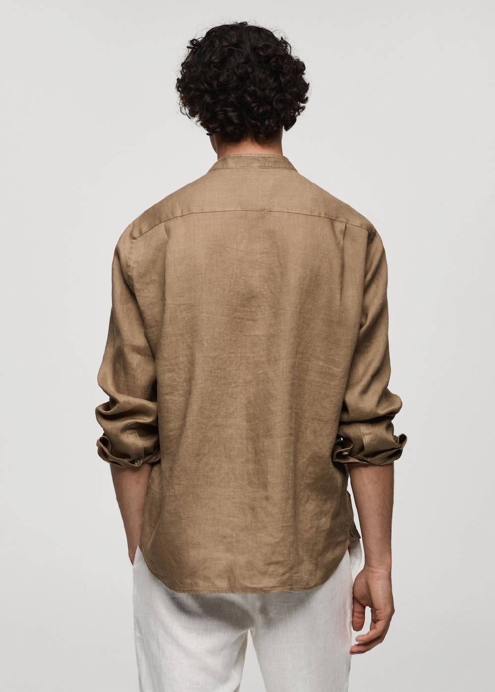 Mango Hemd Aus 100 % Leinen Mit Mao-Kragen