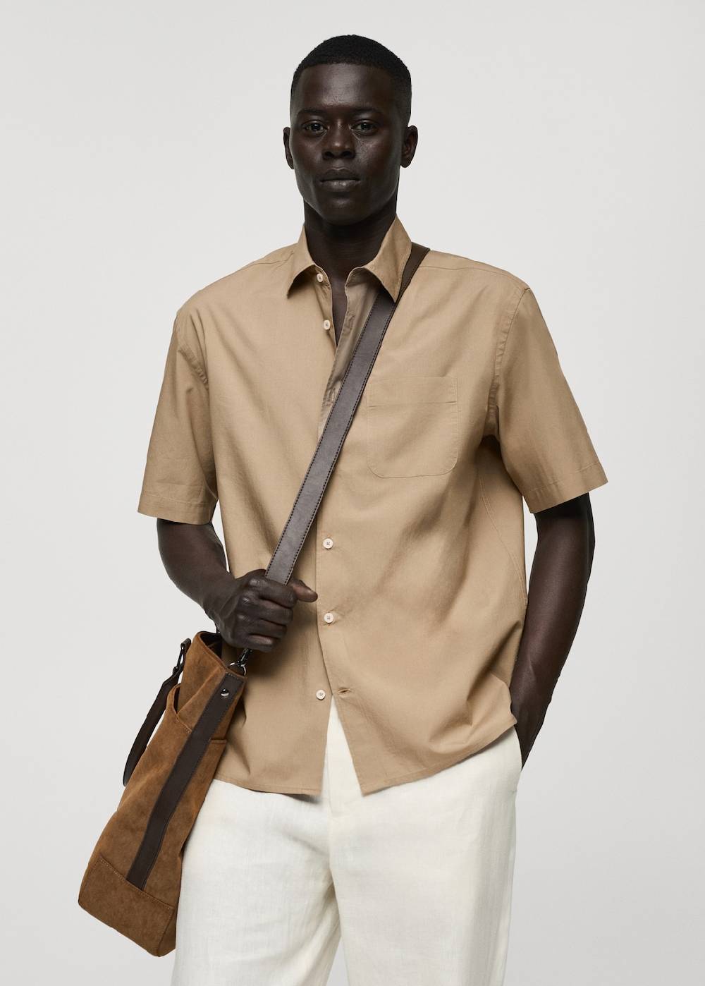 Mango Hemd aus Tencel™-Baumwolle mit Tasche