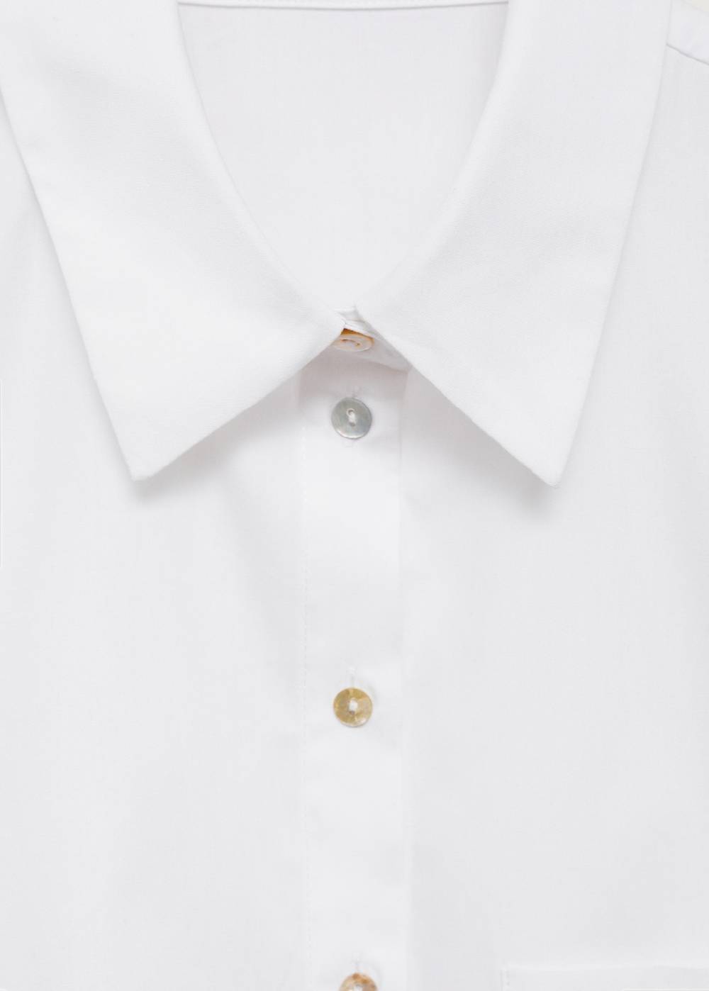 Mango Hemd In Cropped-Länge Mit Tasche