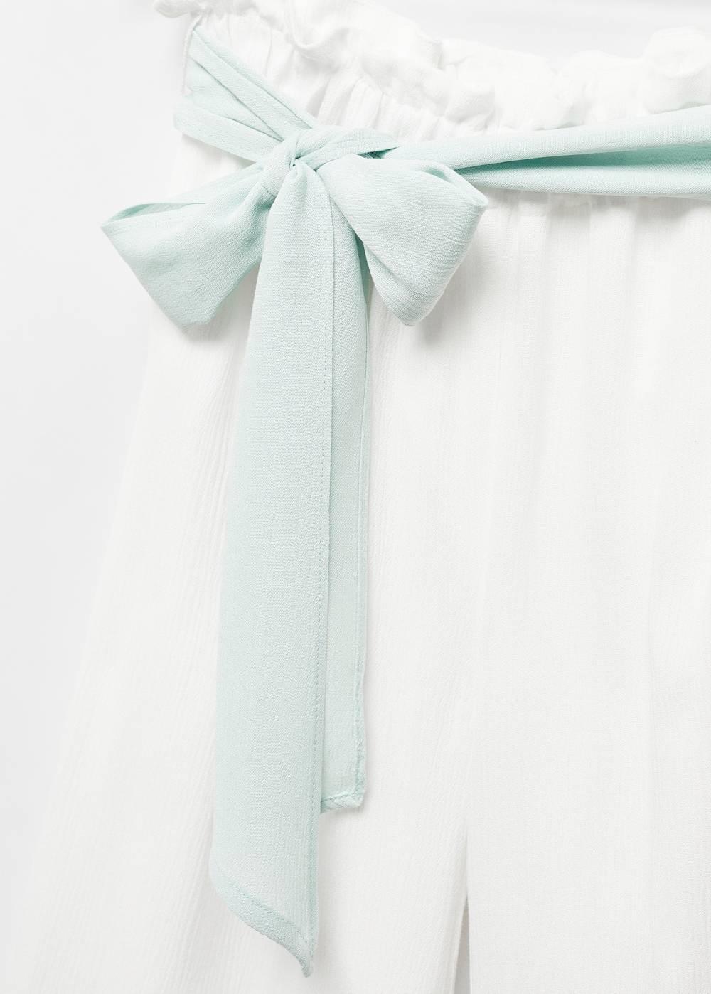 Mango Hose Aus Crinkle-Gaze Mit Schleife