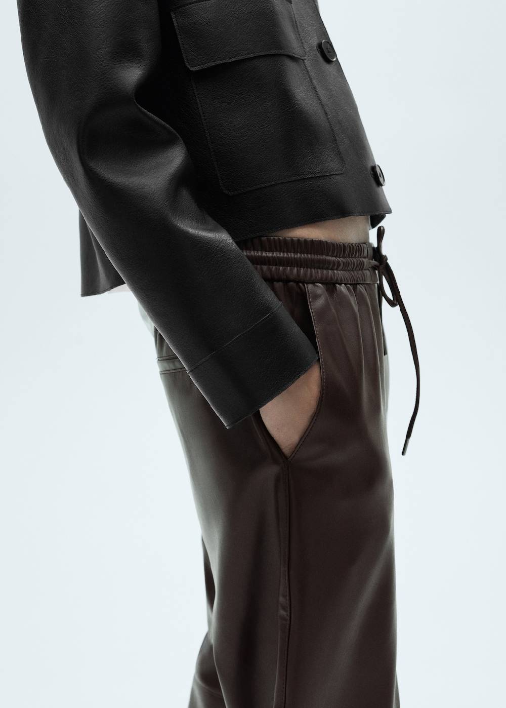 Mango Hose Mit Stretchbund Und Leder-Effekt