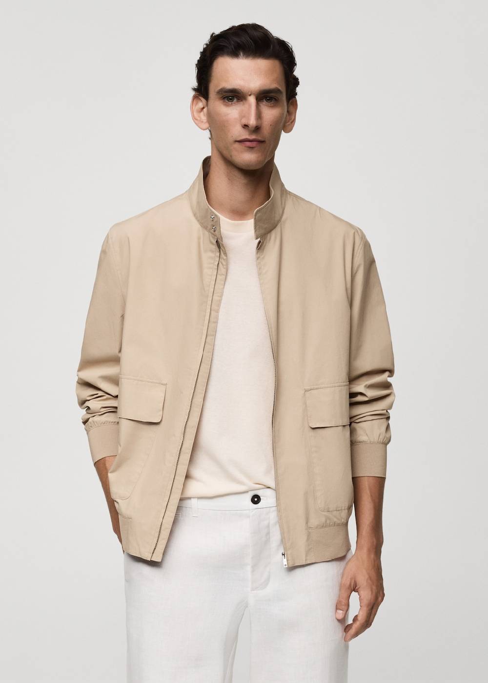 Mango Jacke aus 100 % Baumwolle mit Taschen