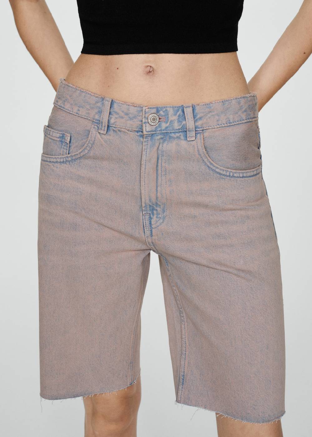 Mango Jeans-Bermudashorts Mit Washed-Out-Effekt