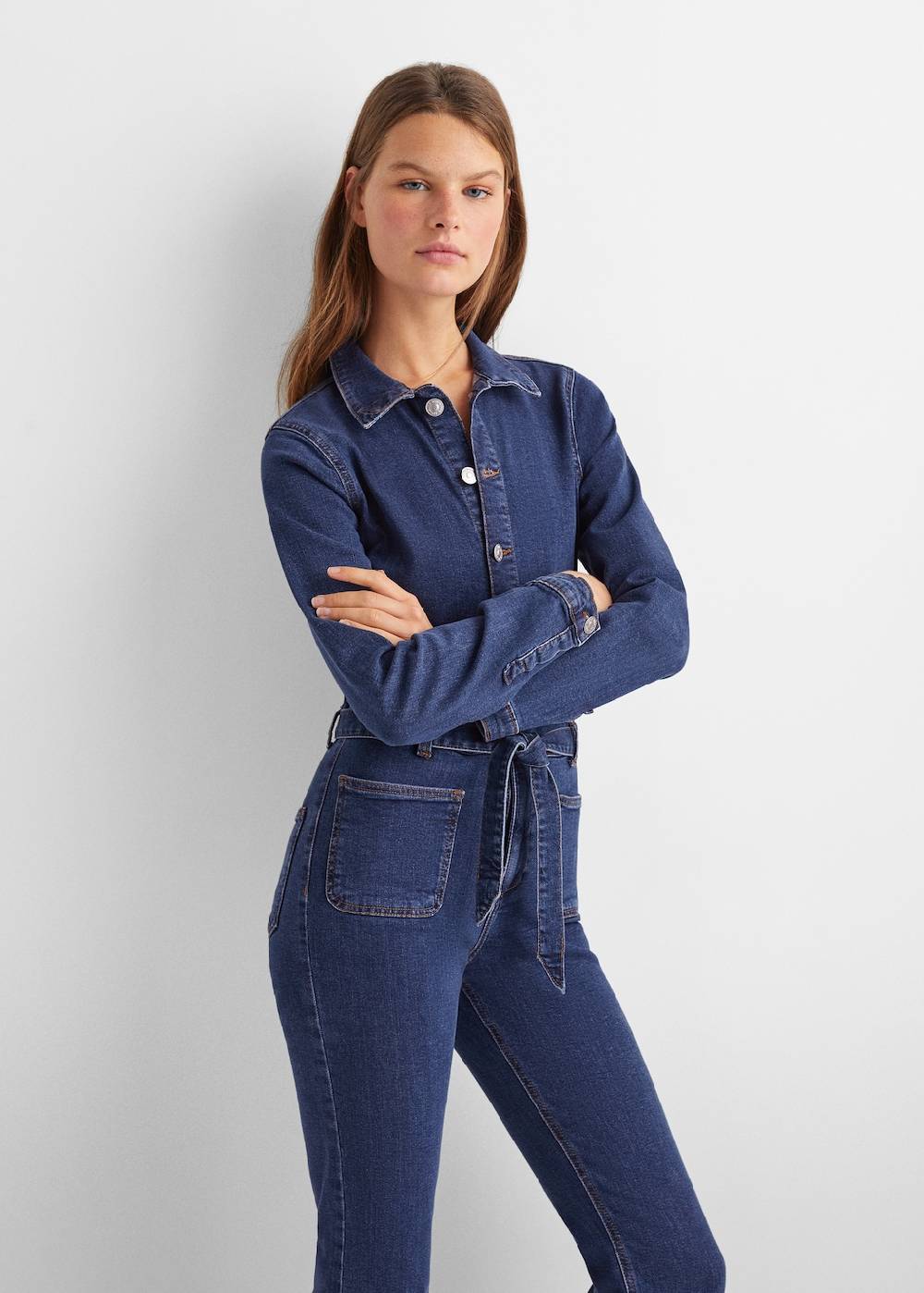 Mango Jeans-Jumpsuit mit Knöpfen