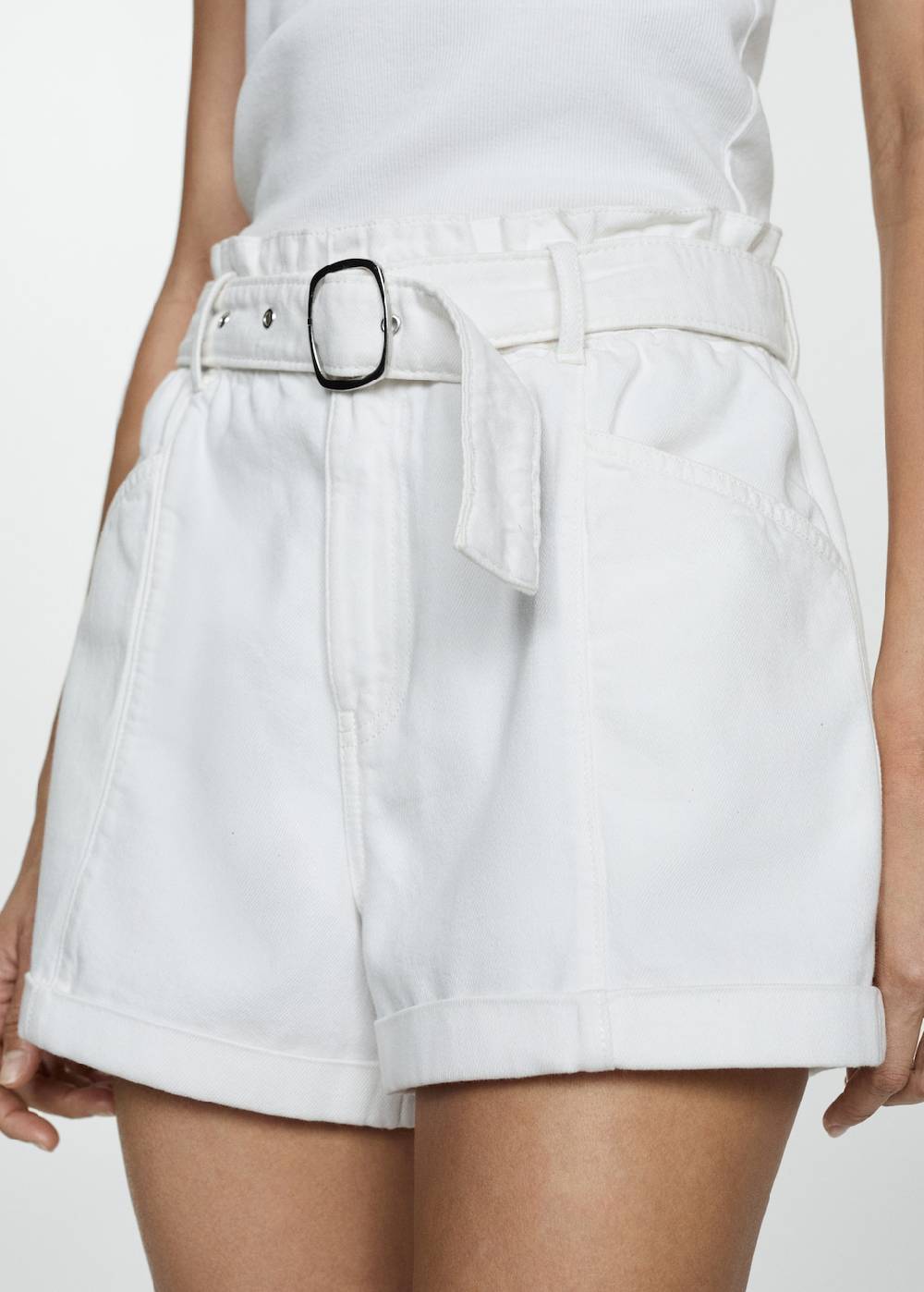 Mango Jeans-Shorts Mit Gürtel