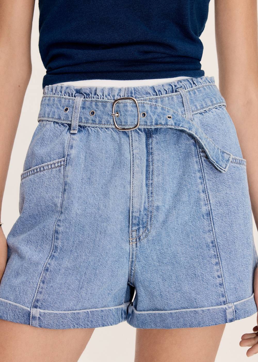 Mango Jeans-Shorts Mit Gürtel