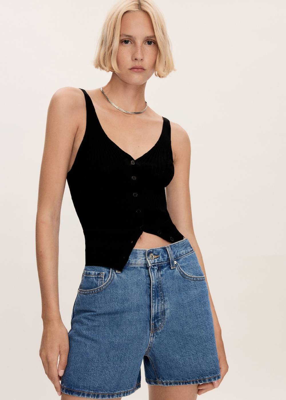 Mango Jeans-Shorts Mit Hoher Taille