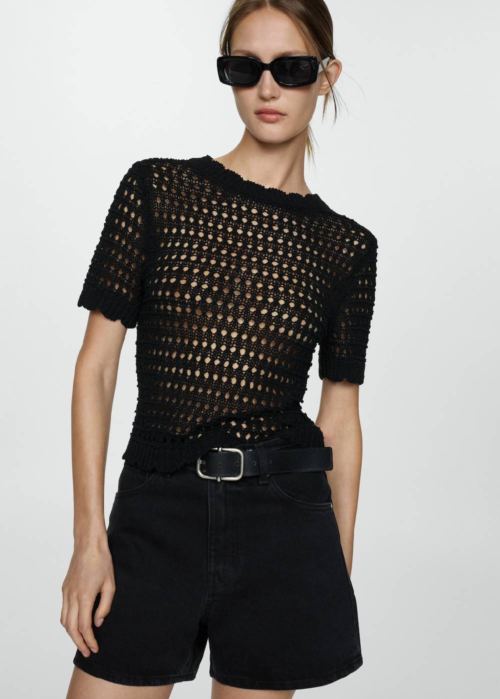 Mango Jeans-Shorts Mit Hoher Taille