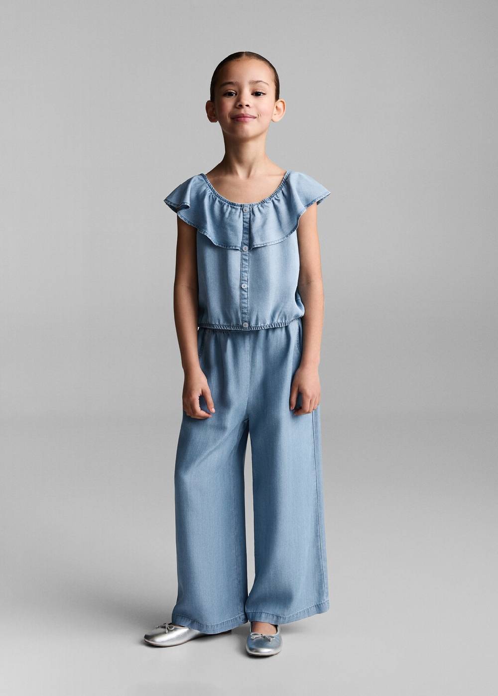 Mango Jeansbluse mit Knöpfen