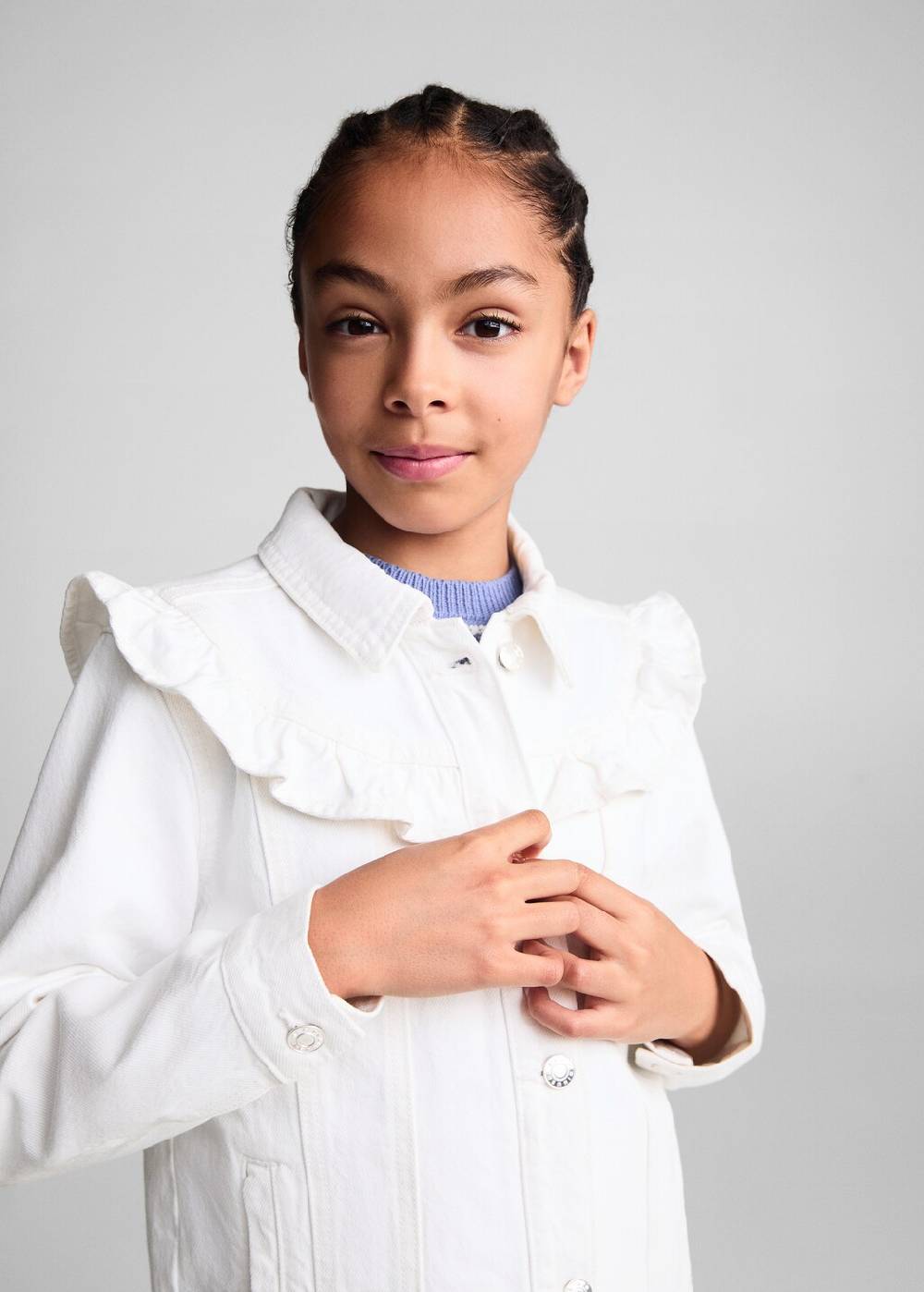 Mango Jeansjacke Mit Rüschen