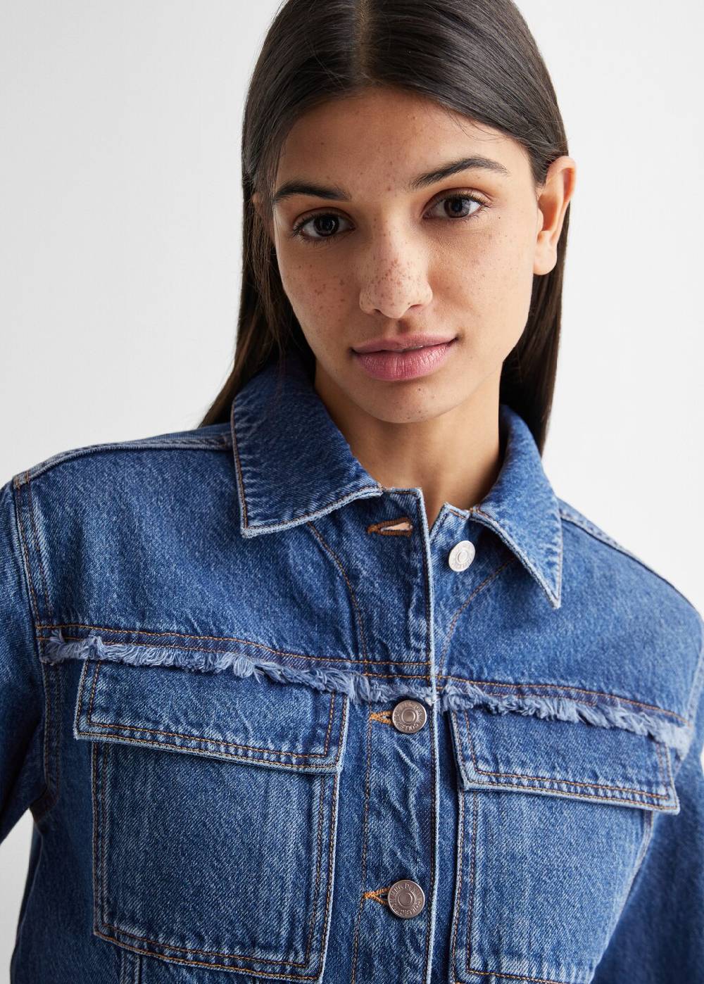 Mango Jeansjacke Mit Taschen