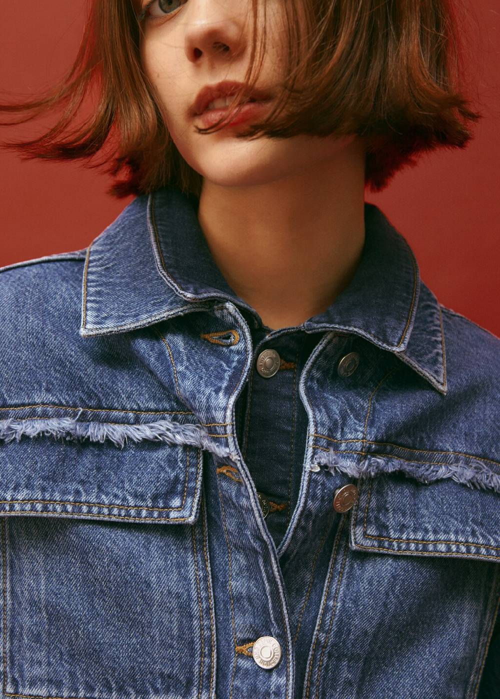 Mango Jeansjacke Mit Taschen