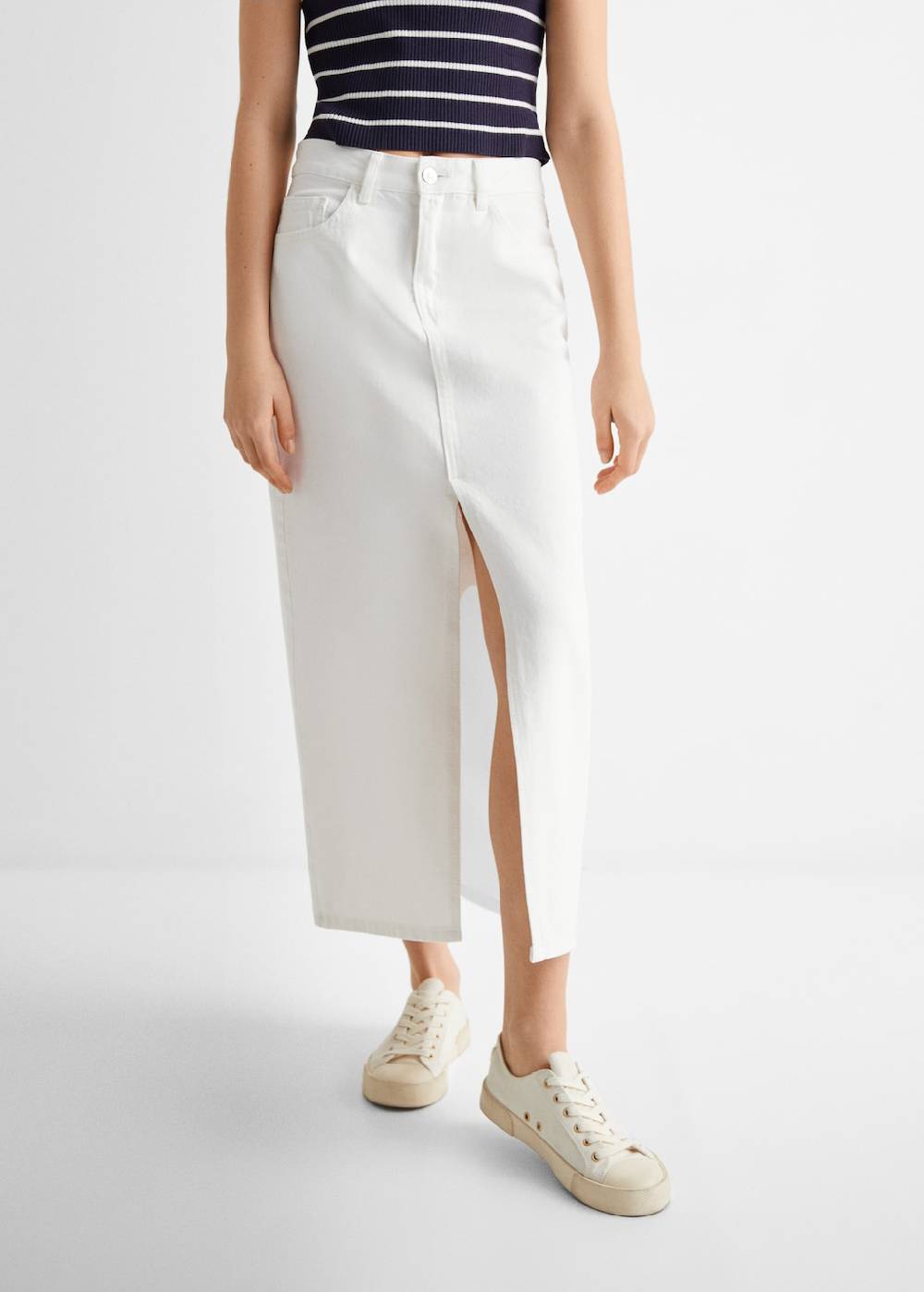 Mango Jeansrock Mit Schlitz