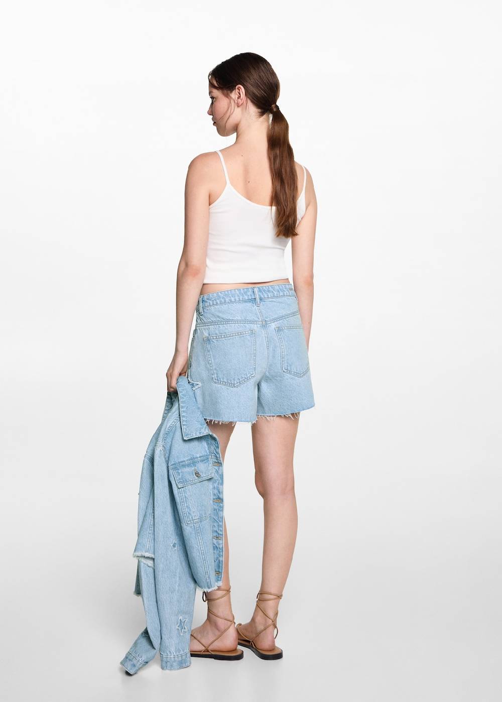 Mango Jeansshort Mit Sternmotiv