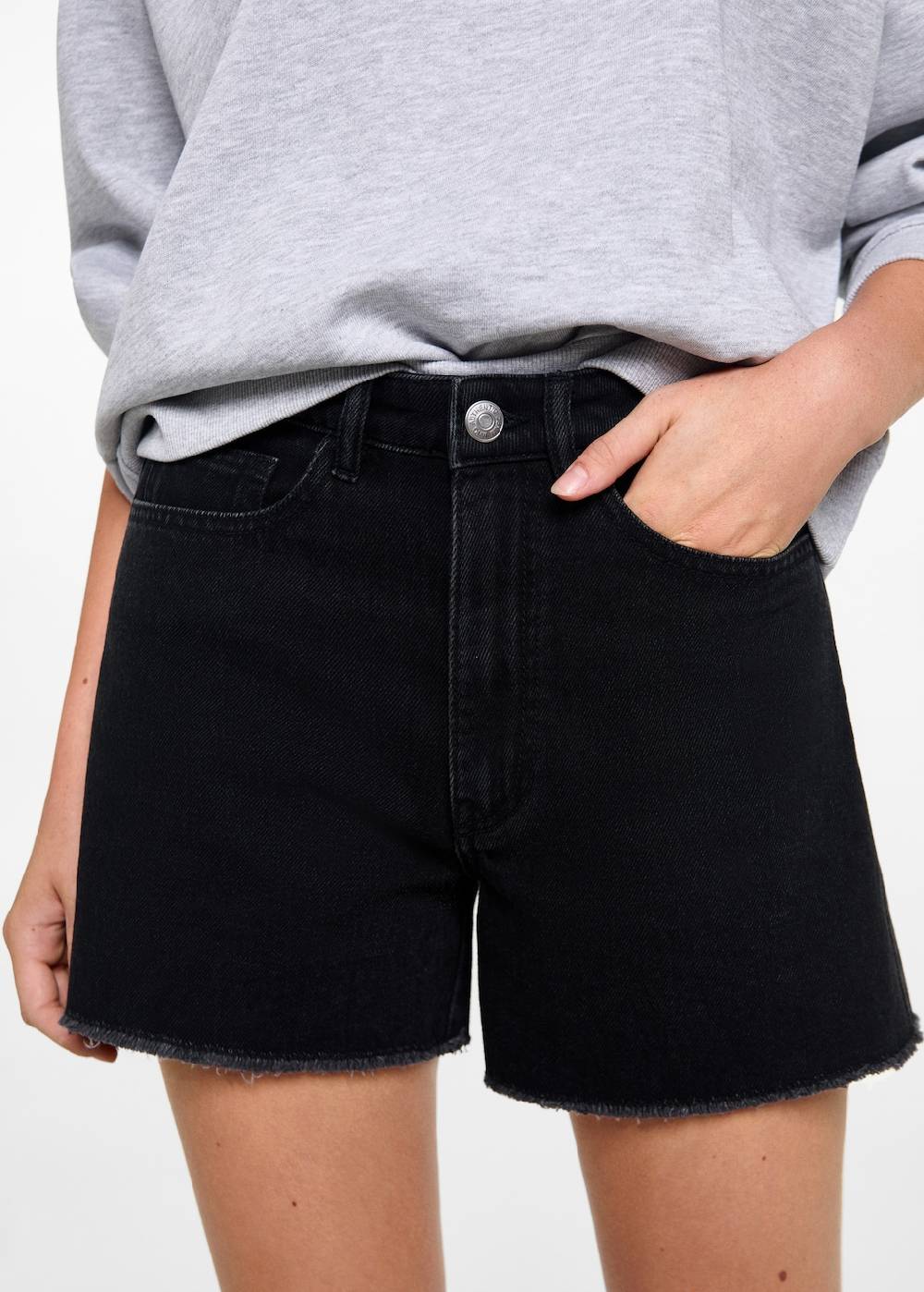 Mango Jeansshorts Mit Ausgefranstem Saum